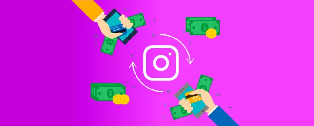 ilustração de pessoas ganhando dinheiro no instagram