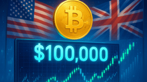 Bitcoin ultrapassa US$ 100 mil impulsionado por acordo EUA-Reino Unido e otimismo do mercado.