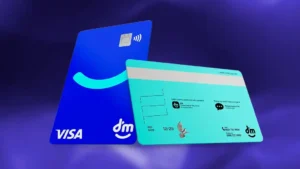 Imagem do Cartão DM Visa com design moderno e bandeira Visa visível.