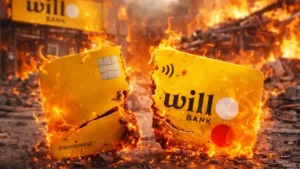 Prédio do Banco Central do Brasil com logo do Will Bank e texto "Liquidação Extrajudicial" – notícia sobre o encerramento das operações do Will Bank em 21 de janeiro de 2026.